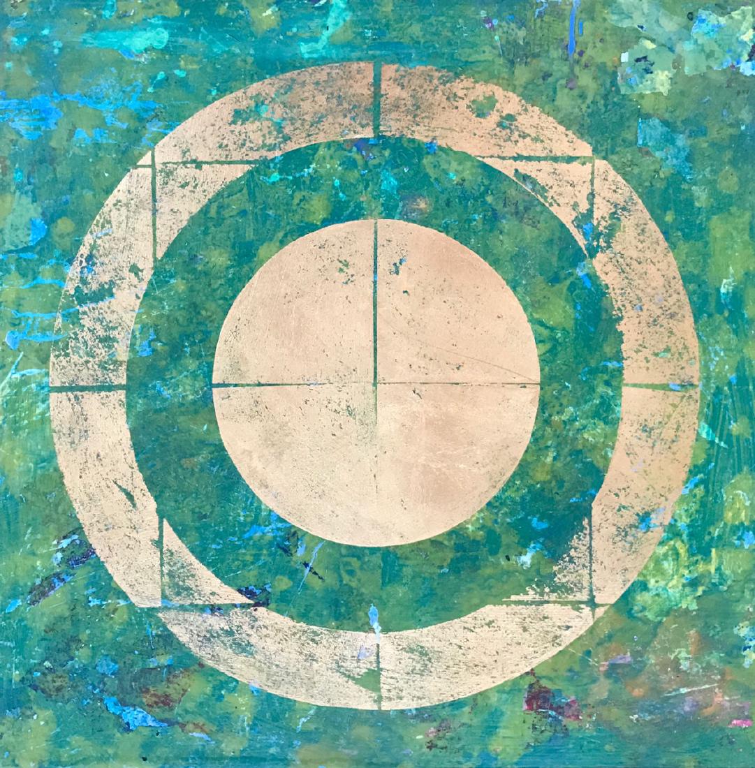 Modernist Middle Eastern Abstract painting, Grey Zeiden (1 of 3)