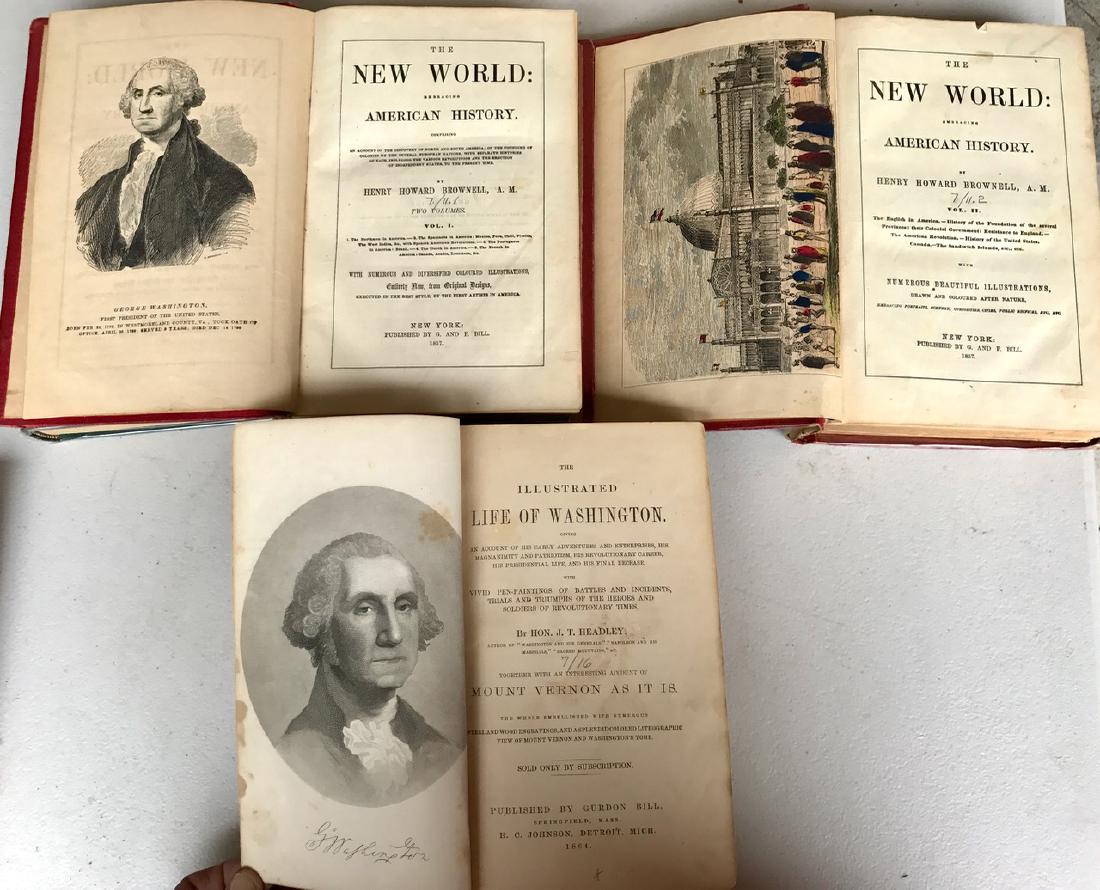 (3) Antiquarian Books,Washington, 1864 & New World,1857 (1 of 10)
