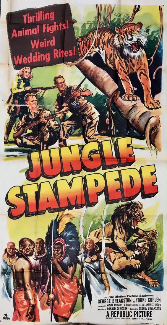Mid-Century Cinema Poster Jungle Stampede (1 of 4)