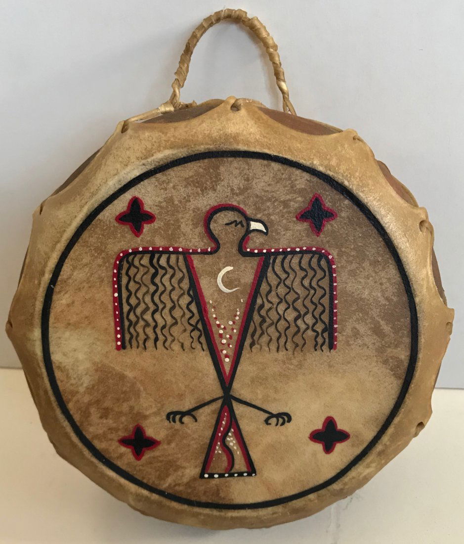 Native American War Eagle Painted Hide Drum (1 of 4)