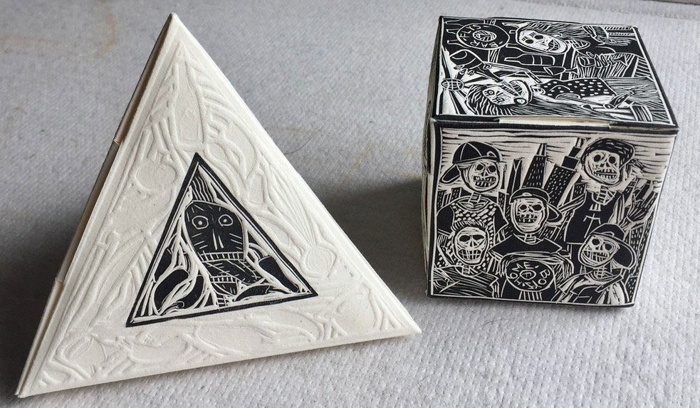 (2) Modern Mexican Linocut Sculptures, J. Rendon (1 of 8)