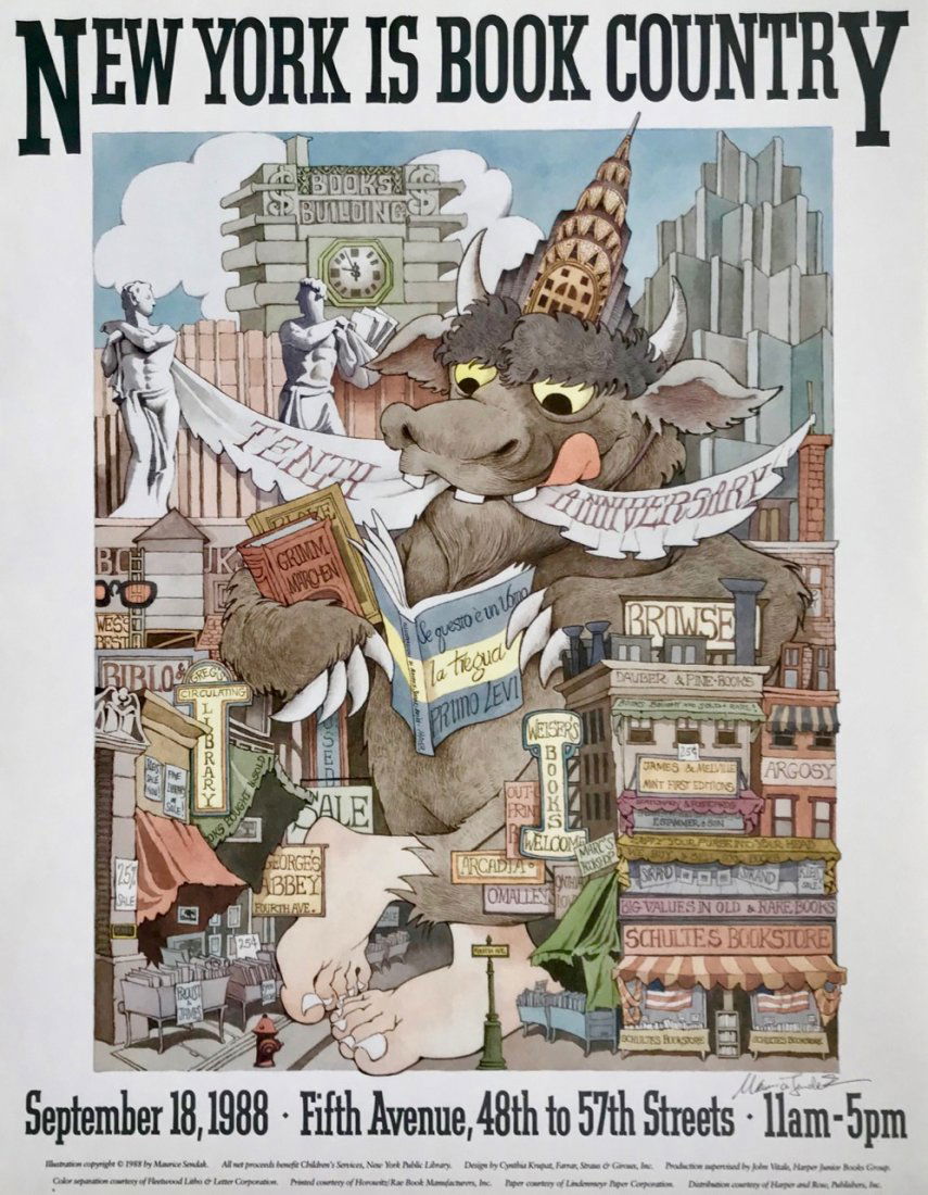 New York Is Book Country Signed By Maurice Sendak, 1988 (1 of 2)