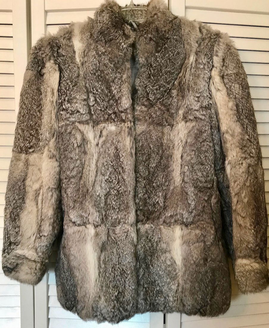 Vintage Natural Rabbit Fur Coat & Fur Hat (1 of 5)