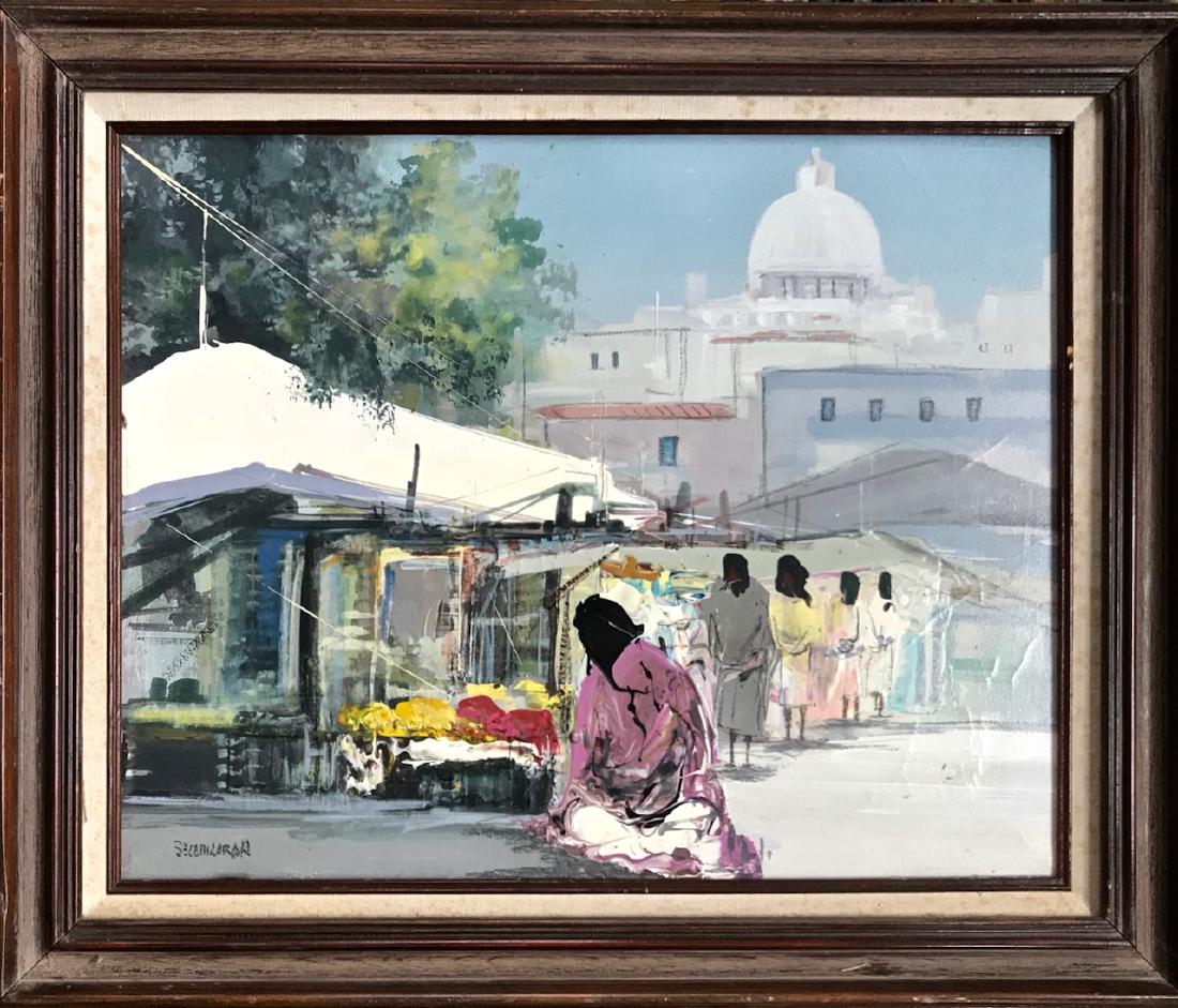 Modern Mexican Market Abstract Painting, 1960's (1 of 5)