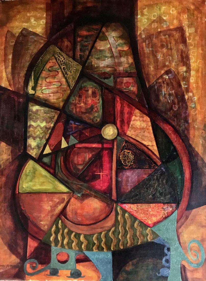 Abstract Expressionist Oil Painting, Signed (1 of 3)