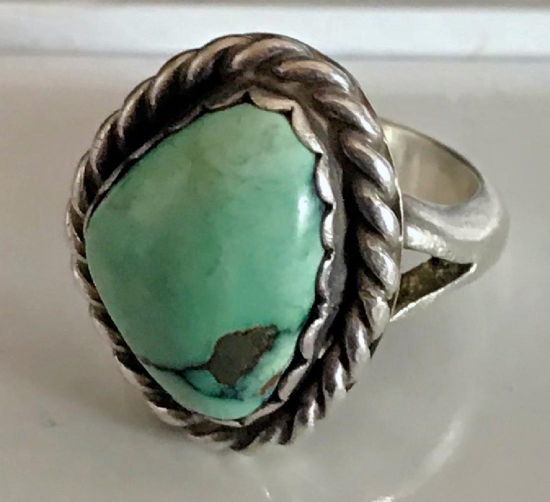 Jimmy Calabaza CA"Win" Sterling & Turquoise Ring (1 of 3)