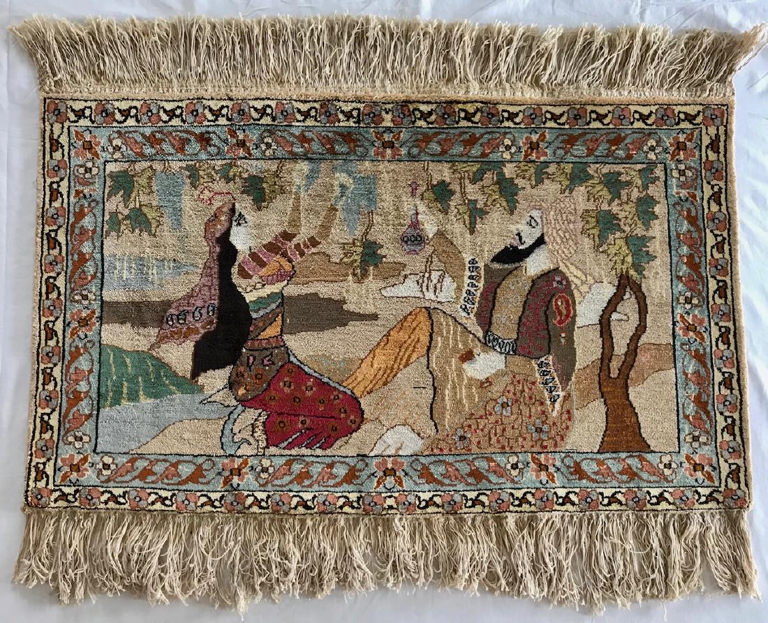 Semi-Antique Persian Pictorial Silk Rug (1 of 3)