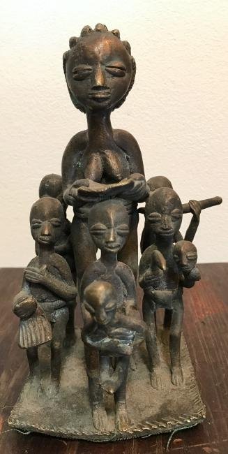 African Bronze Tribal Group Sculpture (1 of 1)