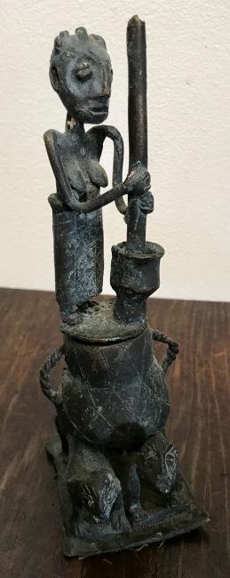 African Bronze Ritual Lidded Vessel (1 of 1)