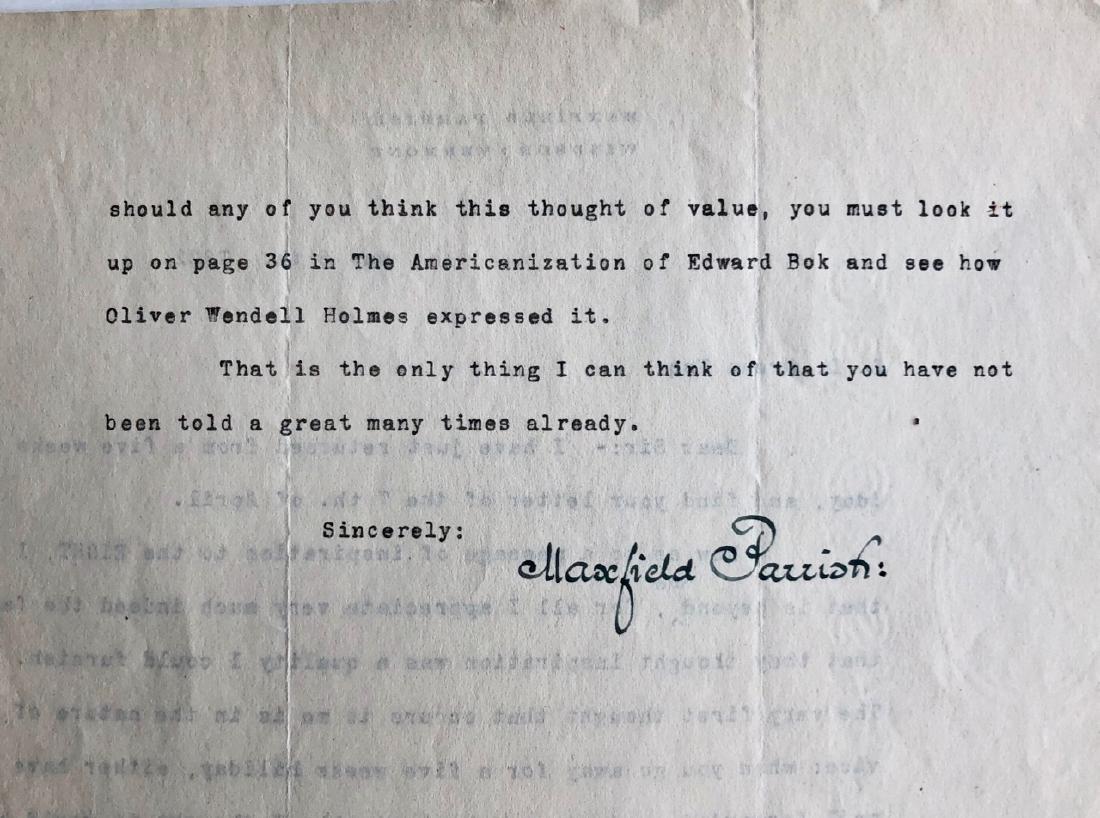 Maxfield Parrish Original Hand-Signed Letter, 1922 (1 of 4)