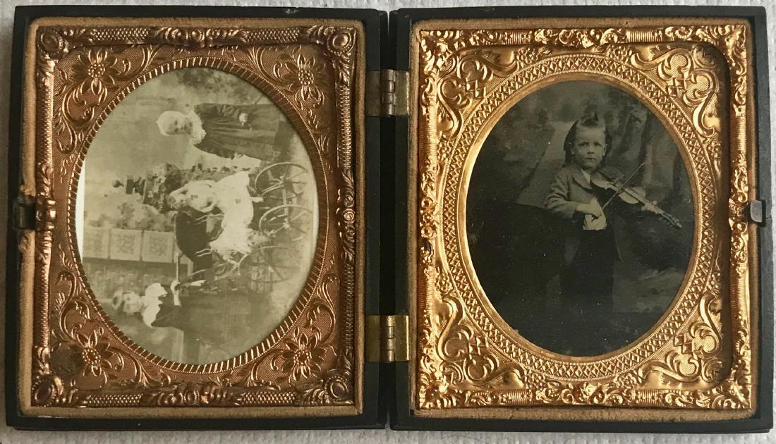 Gutta-Percha Double Case W/ Daguerreotype of Violinist (1 of 5)