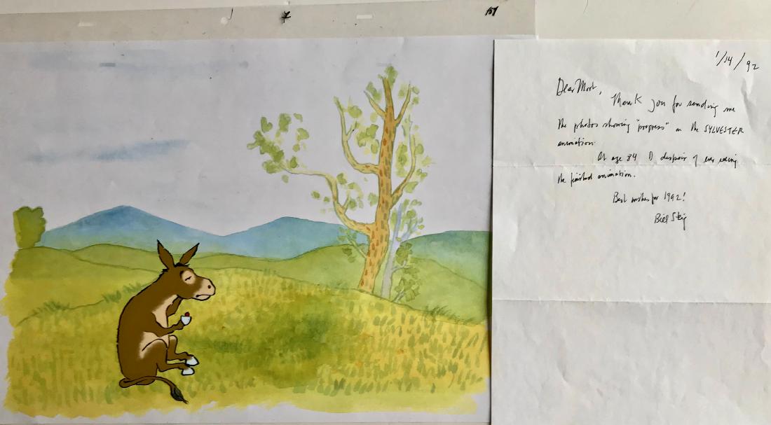 Bill Steig SYLVESTER Original Animation Cell & Letter (1 of 4)