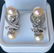 Antique 14k Gold Diamond & Pearl Drop Earrings