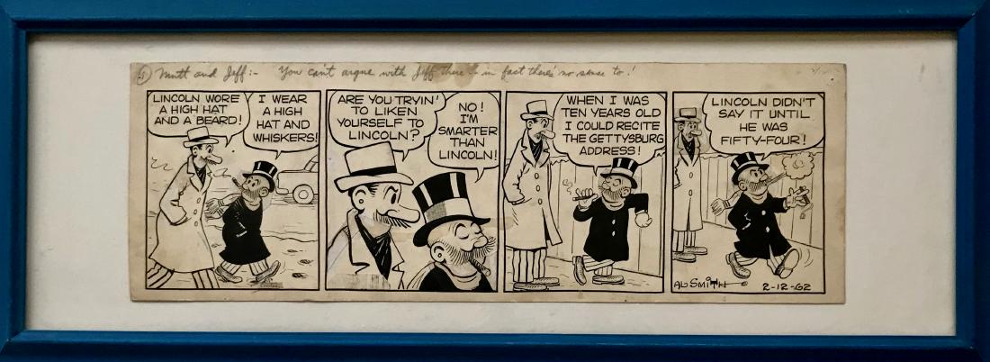 Al Smith MUTT & JEFF Comic Strip 1962 ABE LINCOLN (1 of 3)