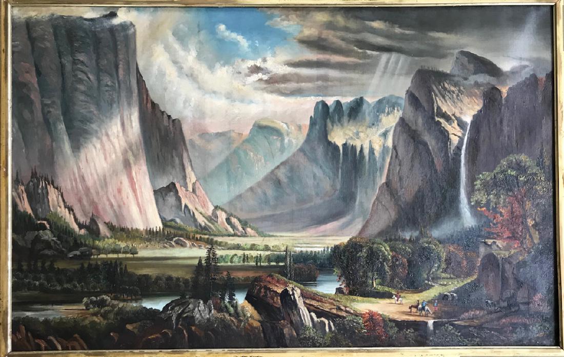 American Western Landscape Oil Painting Signed 1890 (1 of 4)