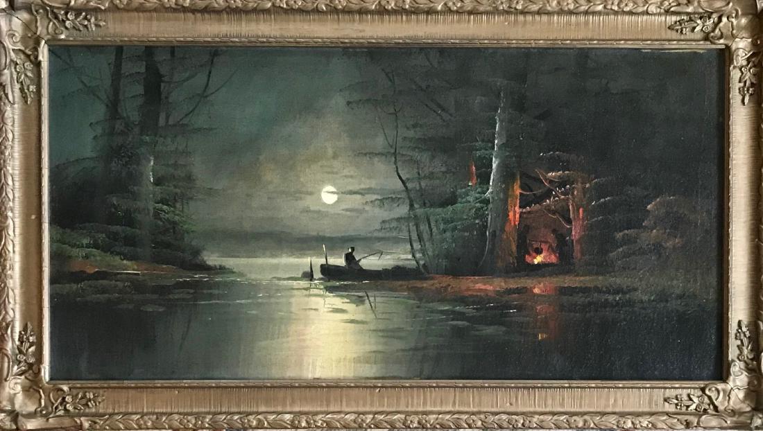 Catskills Mountain Landscape Painting Evening Fishing (1 of 4)