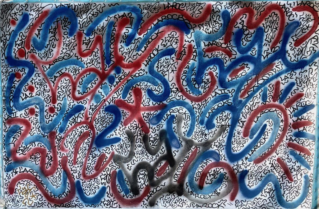 LA II (Angel Ortiz) Graffiti  Painting LAROCK 4'7"x3'5" (1 of 4)