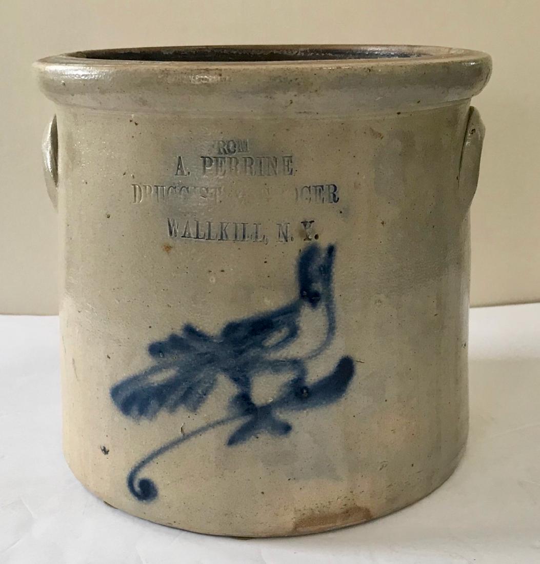 Advertising Stoneware Druggist Crock Wallkill, N.Y. (1 of 4)