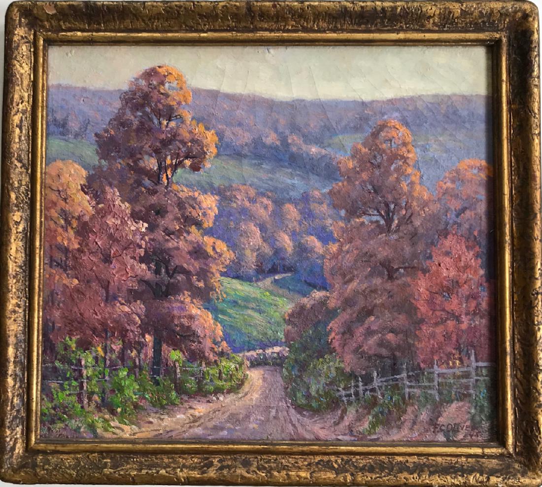 American Impressionist Landscape Painting C.Oliver 1945 (1 of 4)