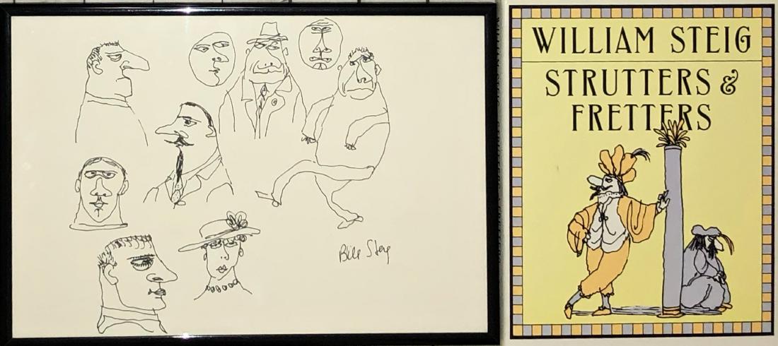 William Steig Original Drawing & Signed Book (1 of 5)