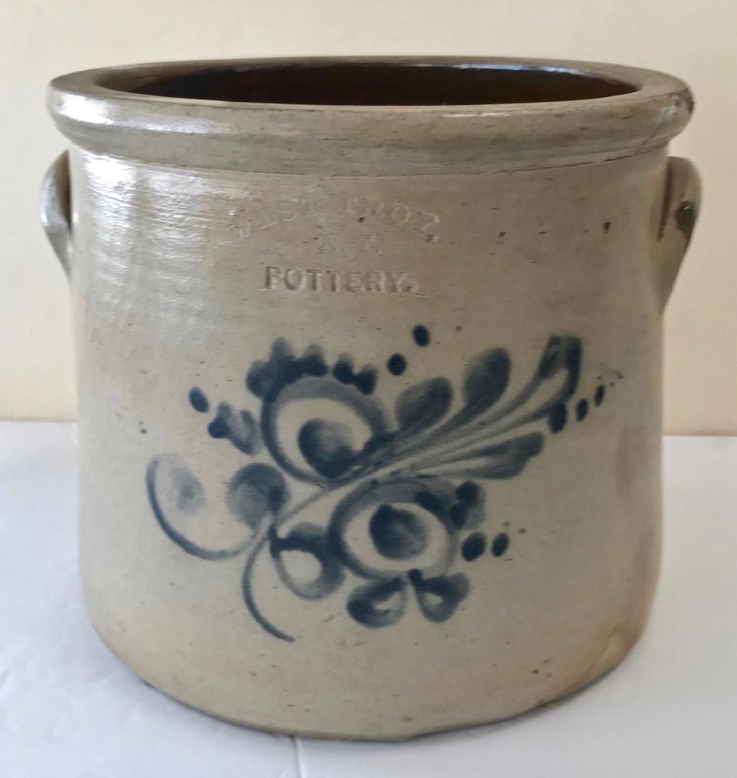 WEST TROY NEW YORK POTTERY Stoneware Crock