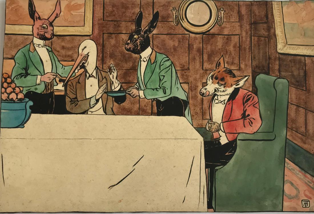 Aesop Fables Original Illustration J.THORNELY c.1910 (1 of 3)