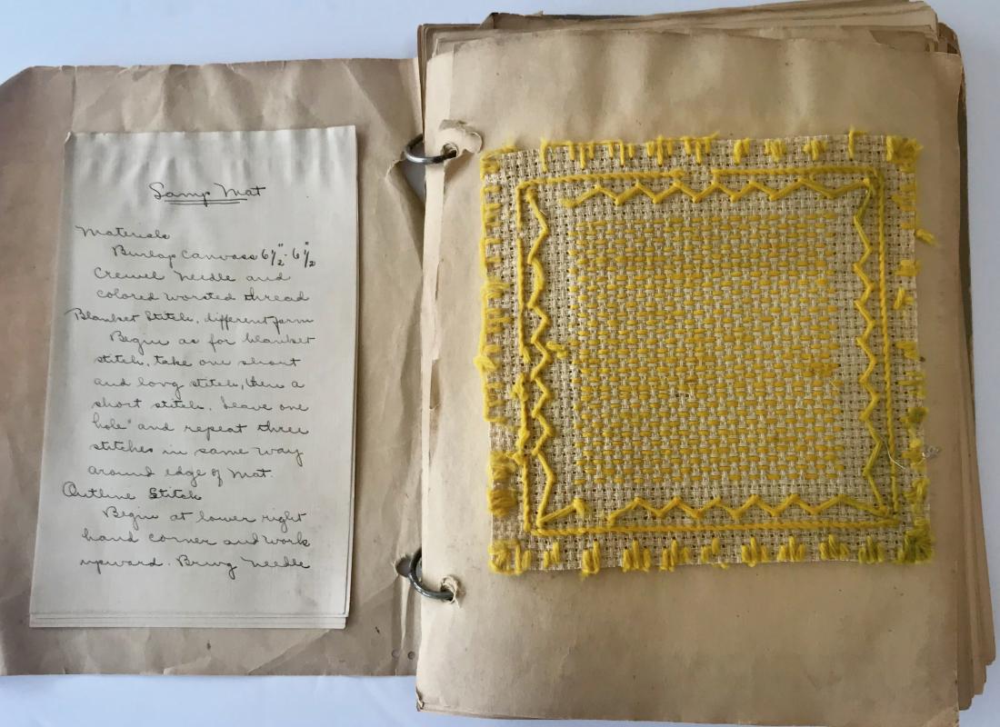Handwritten Sewing Book W/ Sample Textiles 1900s (1 of 10)