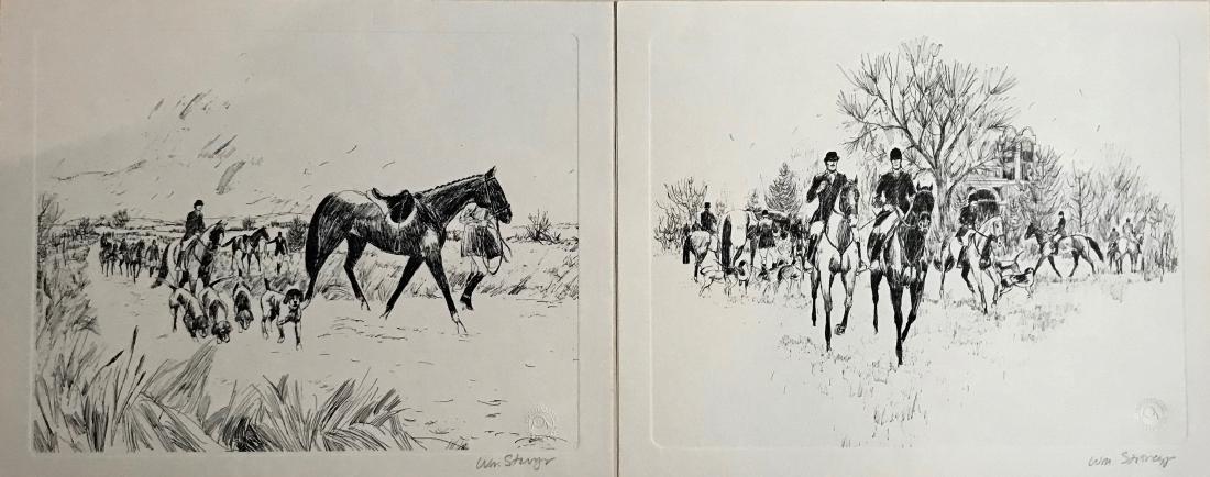 William Stromayer Fox Hunt Etchings, Signed (1 of 4)