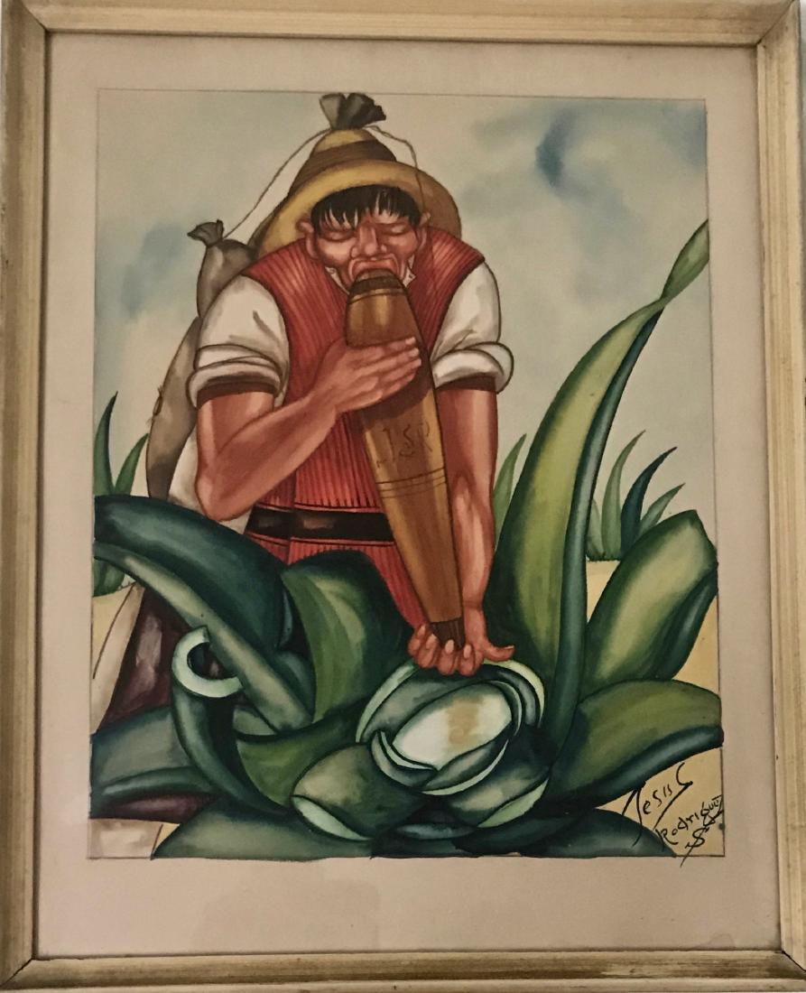 Latin American Folk Art Painting Jesus Rodriguez 1950s