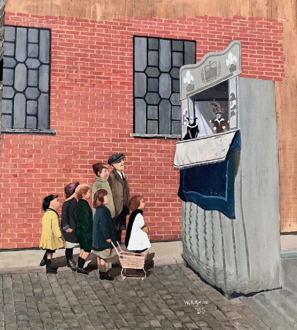 American Folk Art Urban Painting PUPPET SHOW W. Smith (1 of 4)