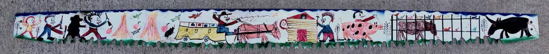 Folk Art Outsider Painting On Crosscut Saw IVAN LAYCOCK (1 of 8)
