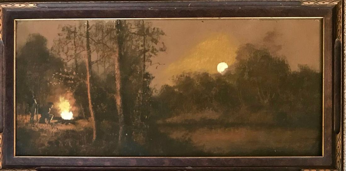 Hudson Valley Moonlight Landscape Painting CAMP FIRE (1 of 4)