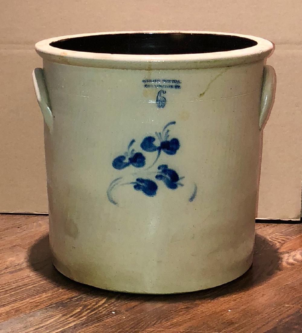 Julius Norton Cobalt Blue Decorated Stoneware Crock (1 of 5)