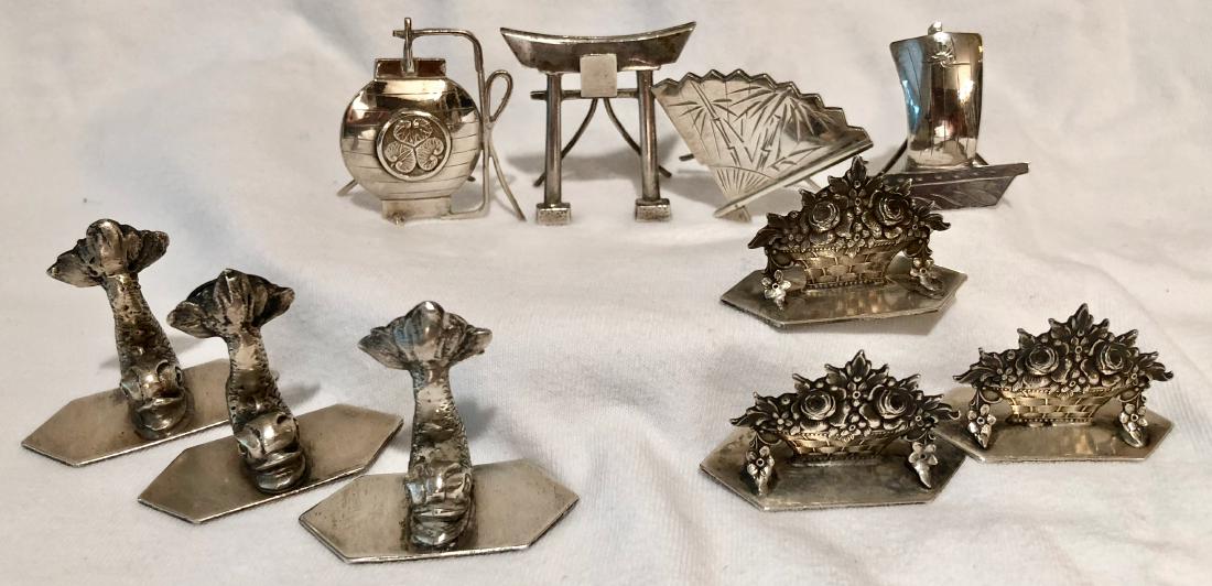 Sterling Silver Antique Figural Place Card Holders (10) (1 of 4)