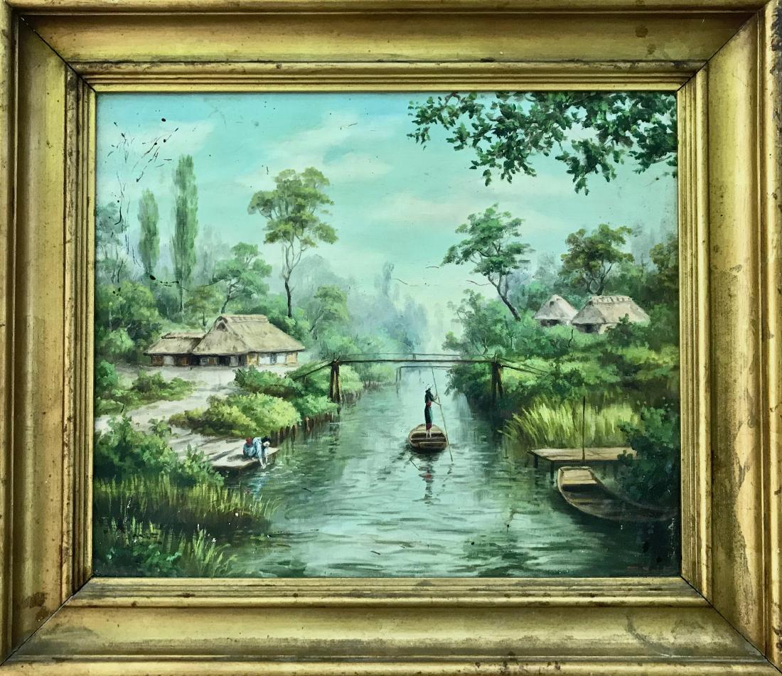 Japanese Village Landscape Painting Toyosaku Saito (1 of 4)