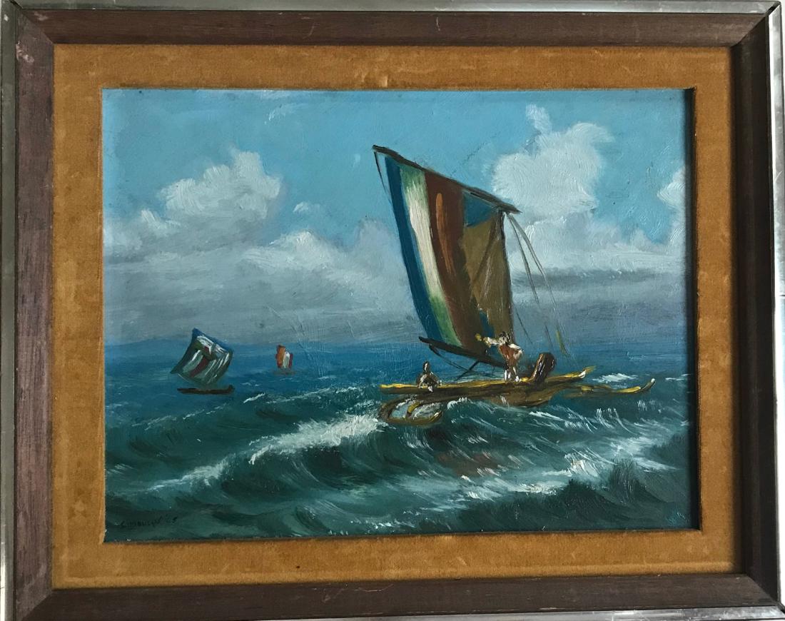 Filipino Painting Vinta Boat Race SIMBULAN 1965 Manila