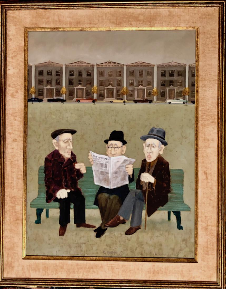 EUGENE DOBOS Oil Painting: Yiddish News (1 of 6)