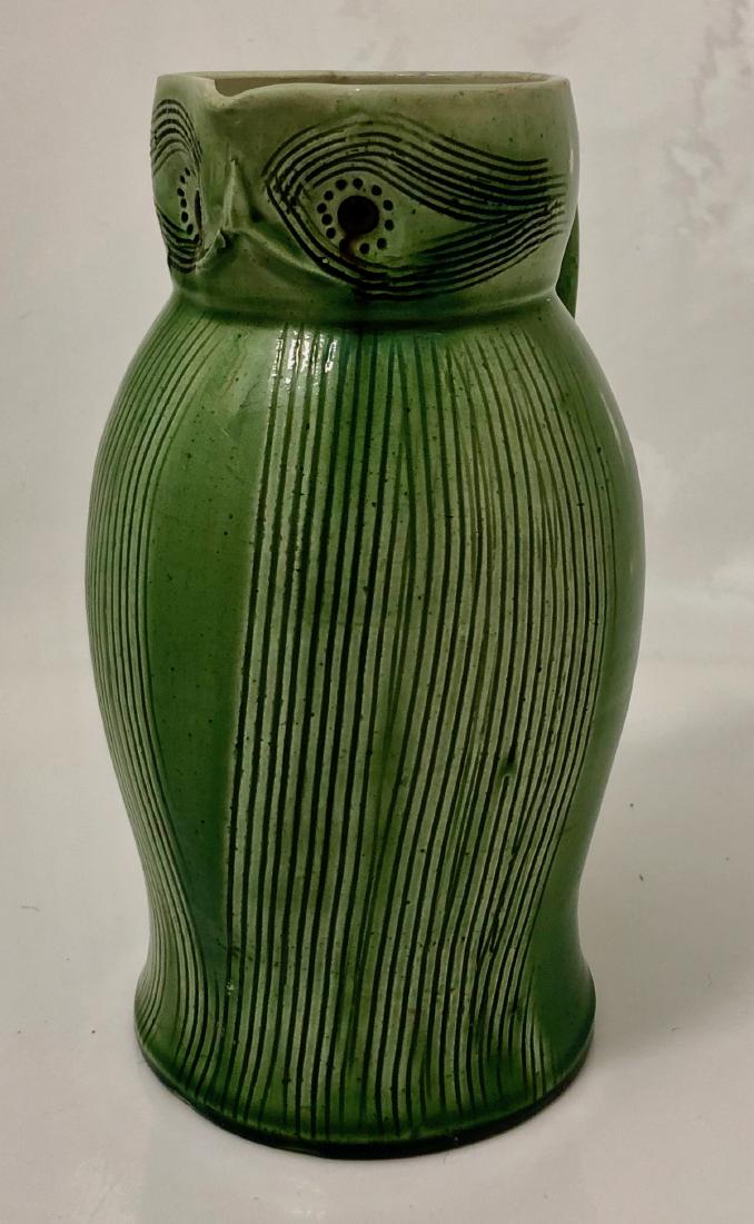 Dutch De Kat Earthenware Owl Pitcher c.1905 (1 of 7)