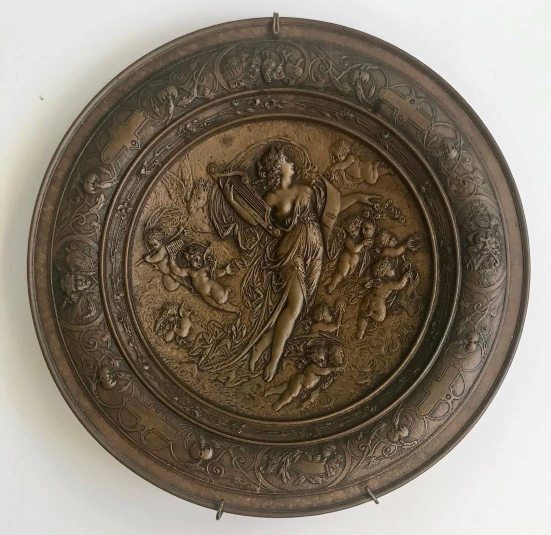 Antique Mythological Bronze Bas Relief Wall Plaque (1 of 3)