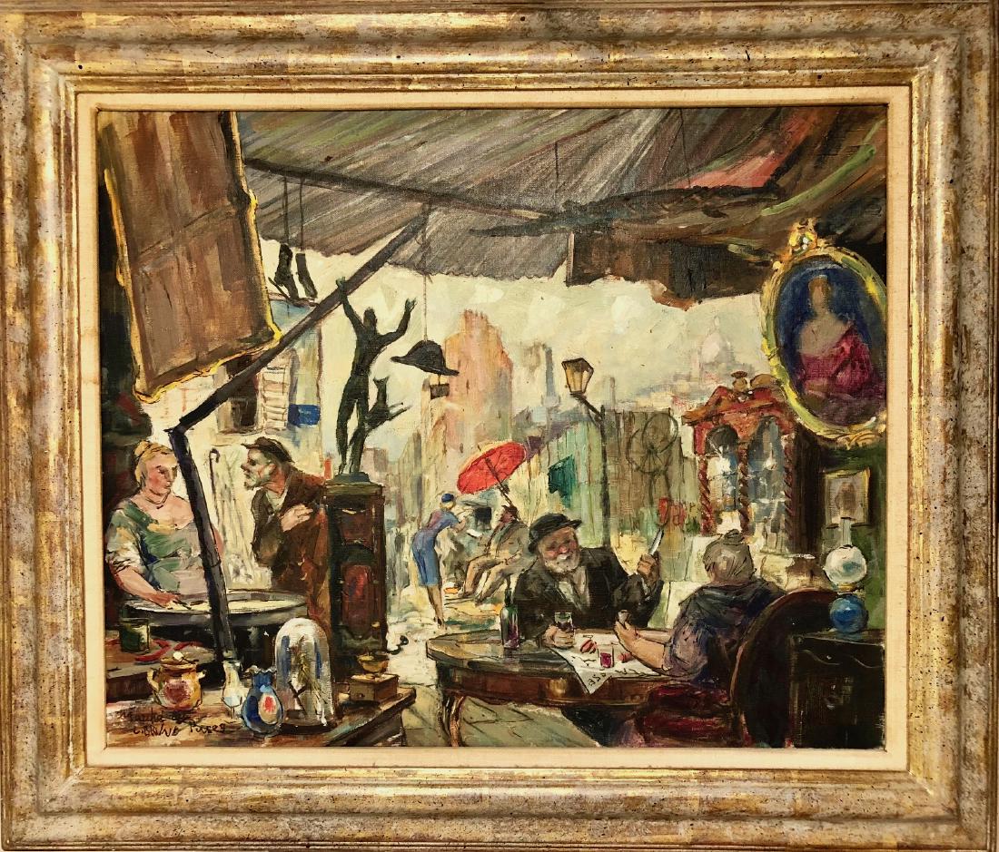 MARCHE AUX PUCES Oil Painting, L. Brune 1930s (1 of 6)
