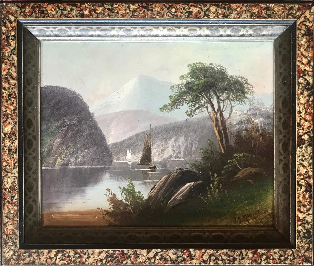 Johannes Martini Landscape River Painting, Italy 1895 (1 of 3)