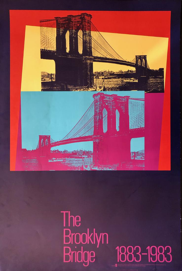 Andy Warhol Color Silkscreen Brooklyn Bridge 1983 (1 of 4)