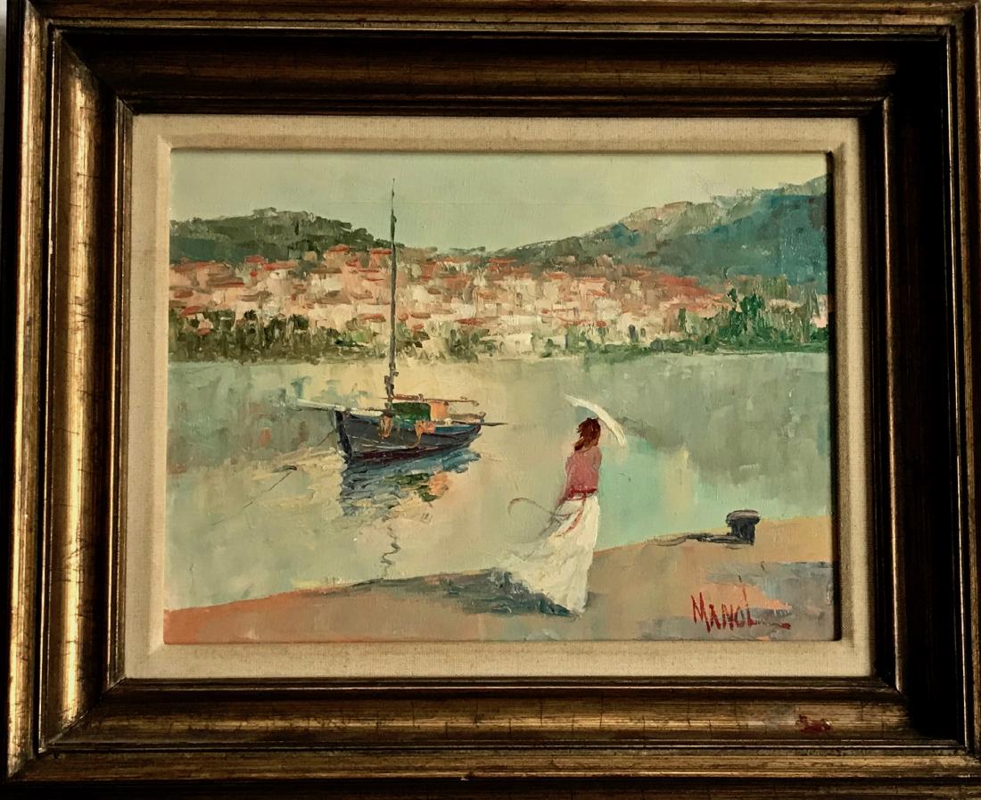 Impressionist Harbor Landscape Painting, John Manol (1 of 3)