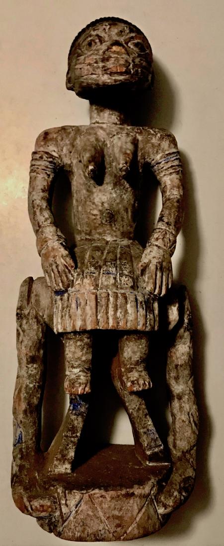 African Carved Fertility Idol On Snake Throne Chair (1 of 3)