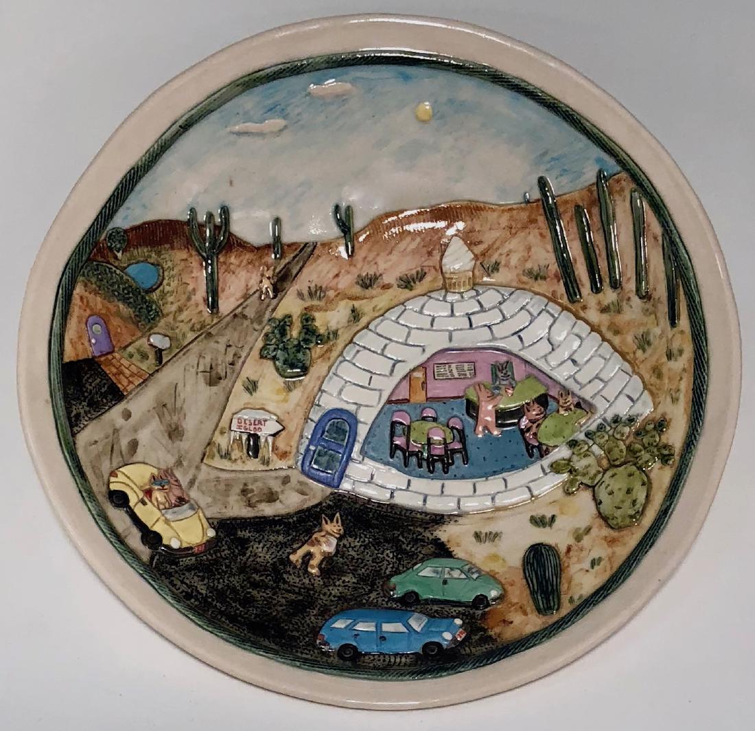 Wilensky Studio Art Pottery DESERT IGLOO W/ Cats (1 of 5)