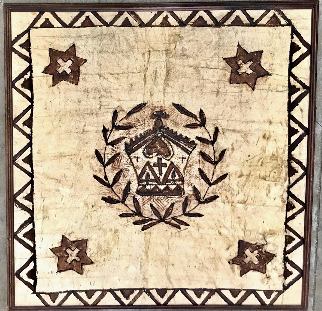 Polynesian Tapa Cloth Painting W/ Christian Symbolism (1 of 4)