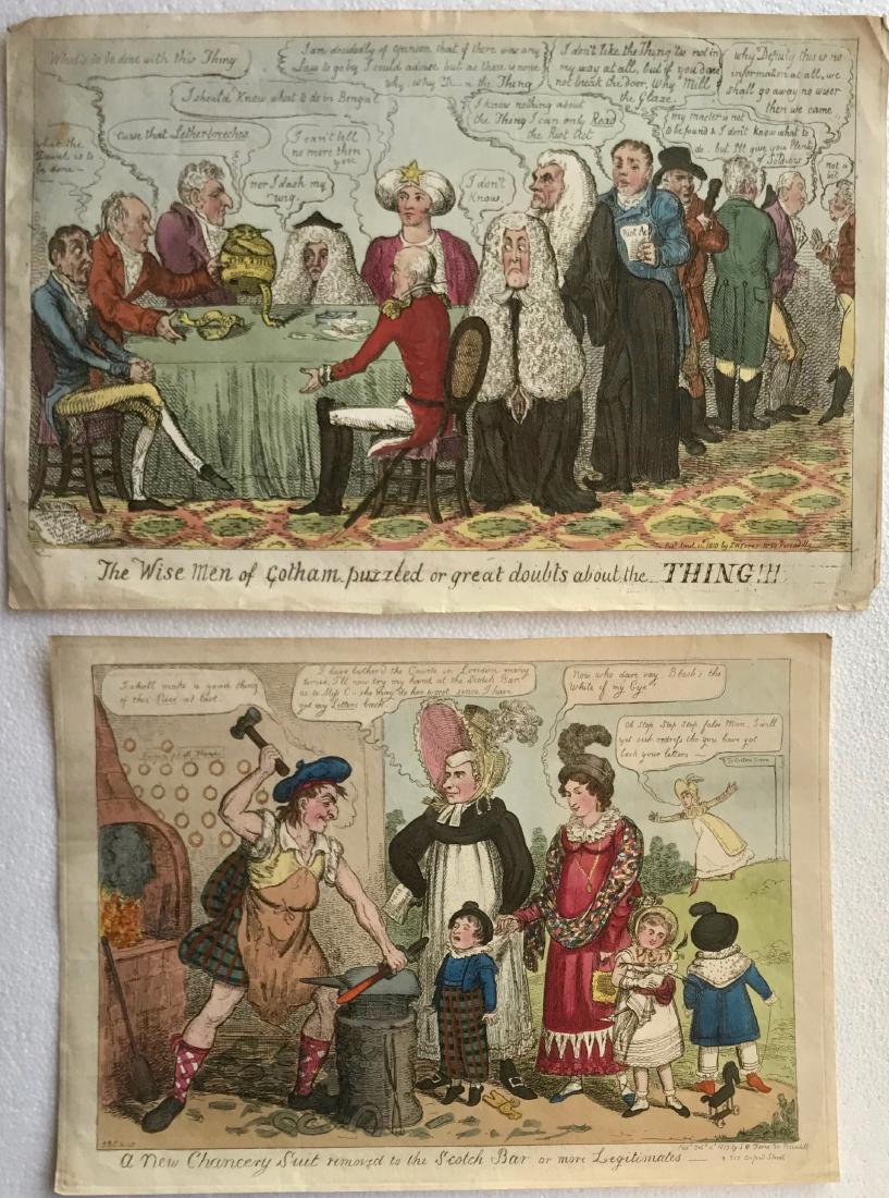 19th Century Hand-Colored Etchings CRUIKSHANK (1 of 5)