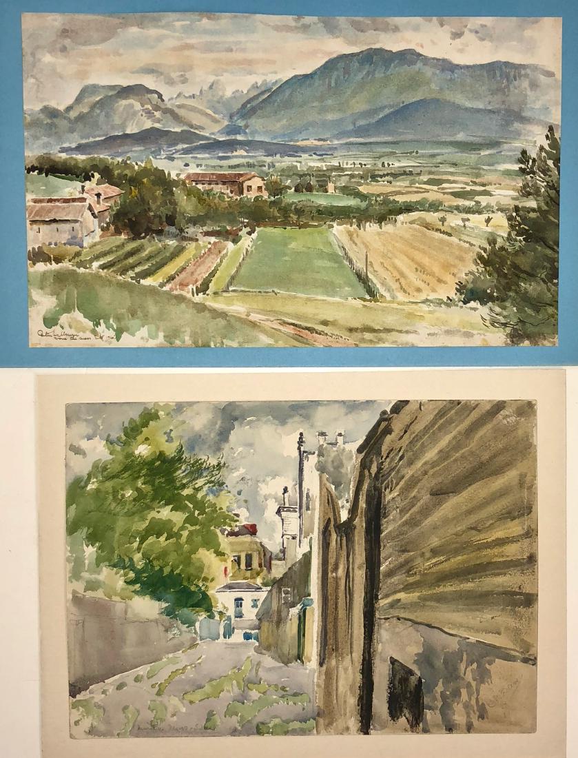 Two European Watercolor Landscape Views Signed (1 of 7)