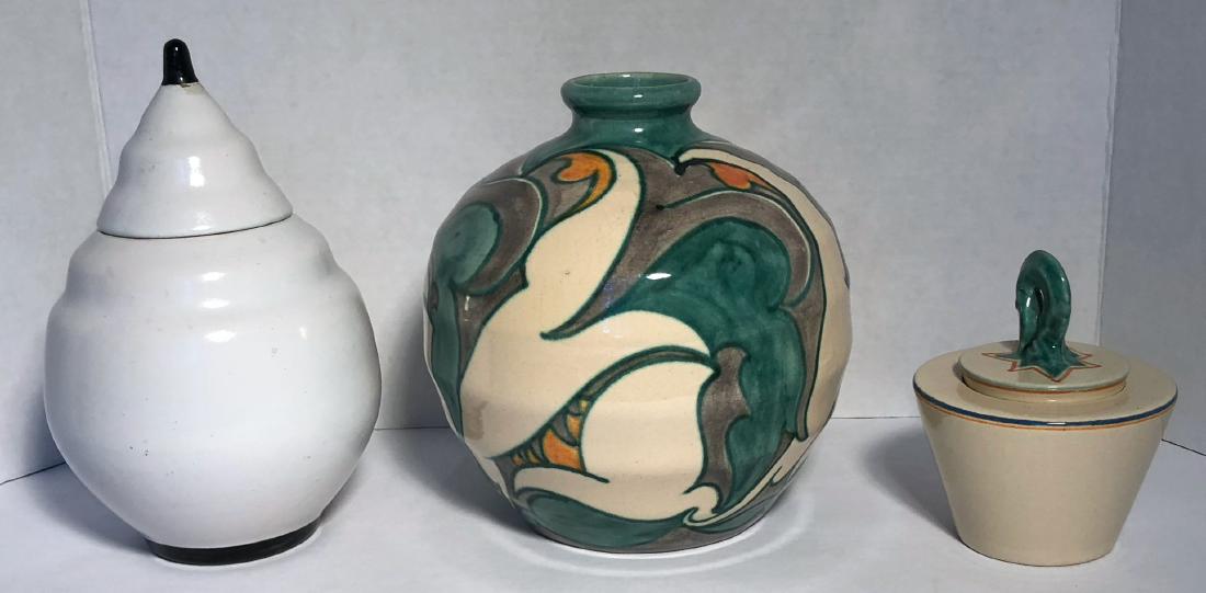 Three Dutch Studio Art Pottery Vases, Holland 1930s (1 of 3)
