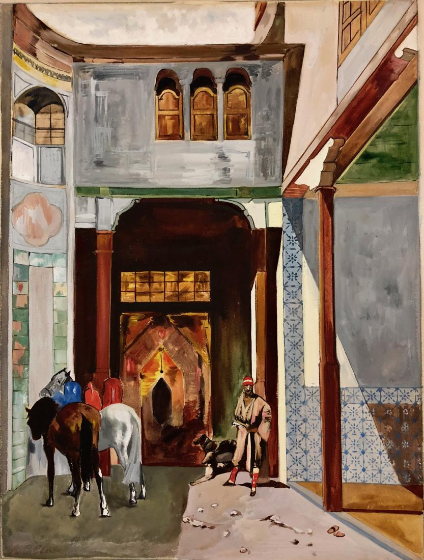Illustration Painting Outside Mosque, Clarke (1 of 6)